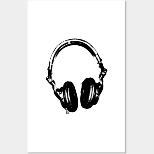 DJ Headphones Stencil Style Posters and Art